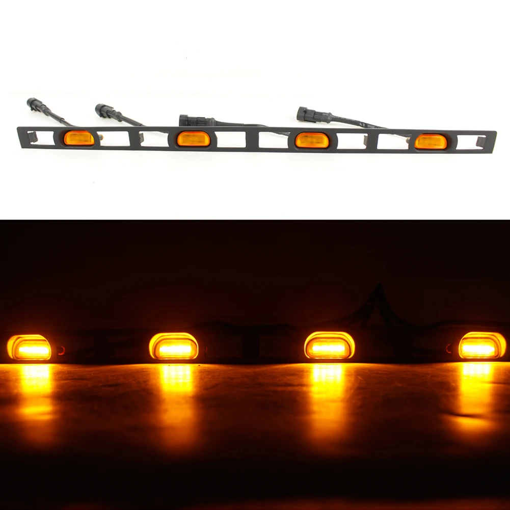 

4Pcs LED Strobe Warning Light Strobe Grille Flashing Lightbar Car Beacon Lamp Amber Yellow White Traffic Light for Toyota Tacoma