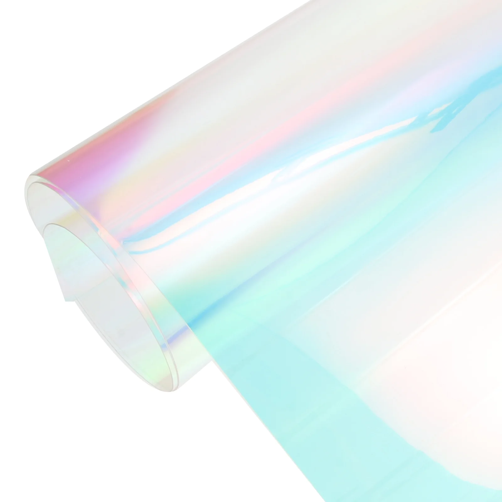 

Film Iridescent Vinyl Holographic Transparent Fabric Mirroredsheet Sheetsroll Faux Rainbow Window Cellophane Heat Diy Transfer