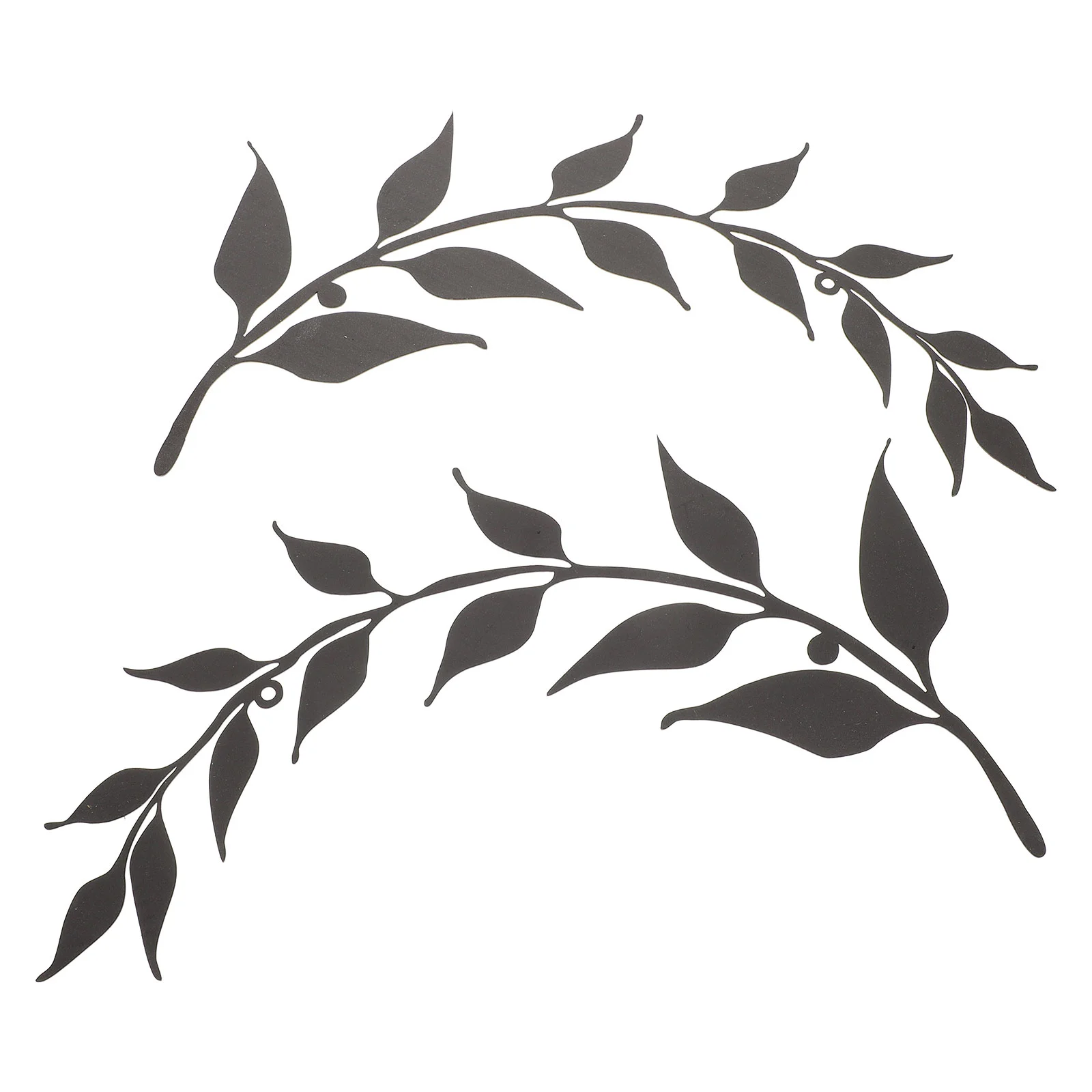 

Wallmetal Decor Leaf Branch Iron Tree Sculptures Hanging Scroll Sculpture Black Decorations Olive Rustic Garden Ornament Wrought