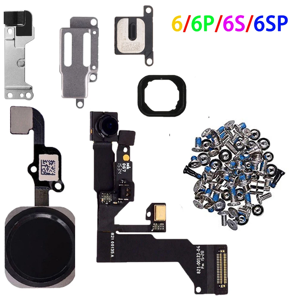 

Home Button Front Camera Flex Cable For iPhone 6 6P 6s Plus Full Set LCD Parts With Screws Set EarSpeaker Replacement