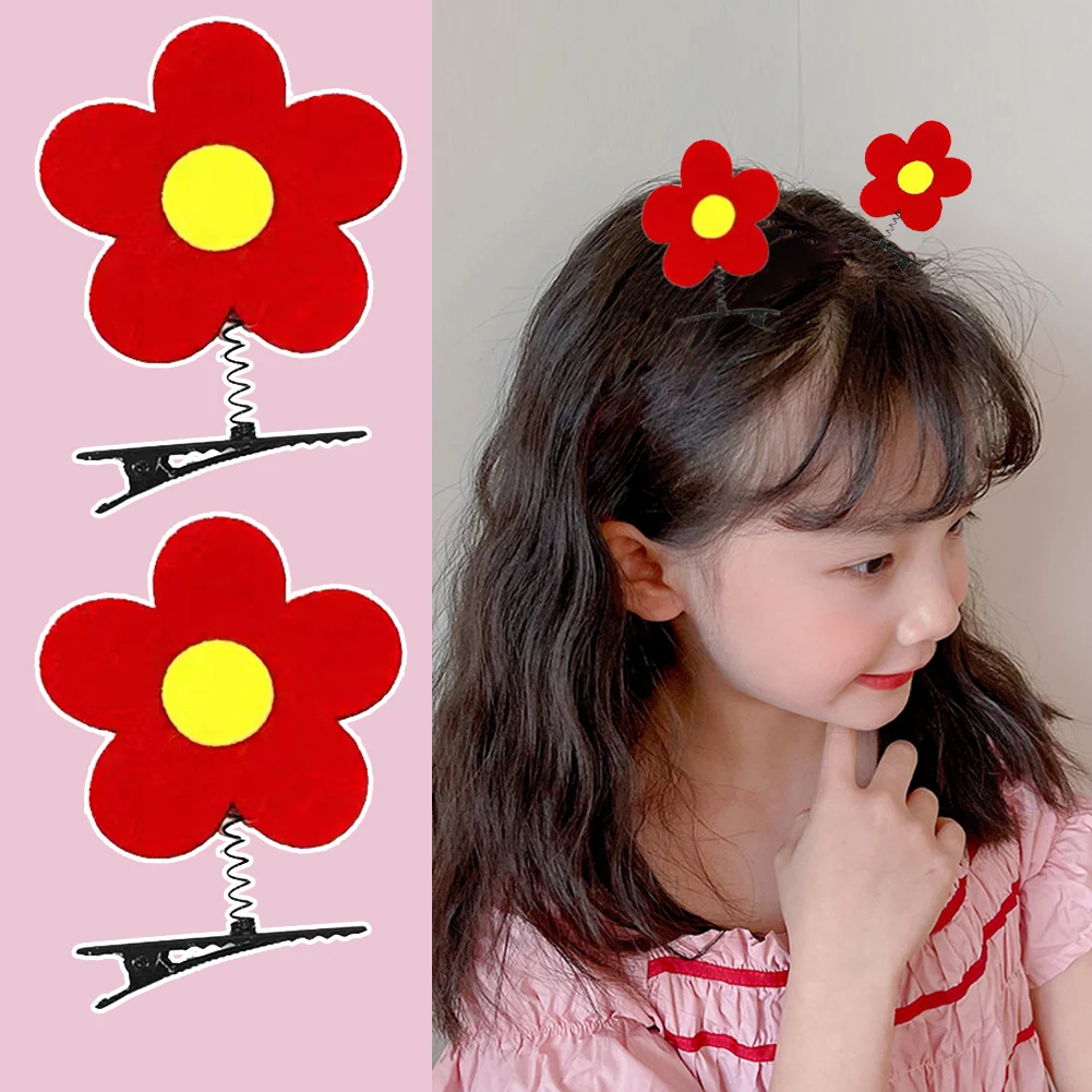 

2022 New Flower Hair Clips Vintage Hairpins Cute Funny Side Clip Funny Hairpin Red Flower Hair Clip Fashion Hair Accessories