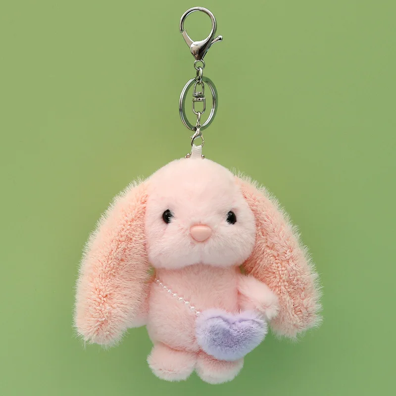 Плюшевые брелки. Пушистый брелок. Брелок розовый заяц. Мягкие брелки. Брелок "тигр маленький" 3,5см.