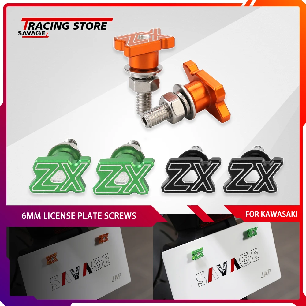 

6mm License Plate Screws Frame Bolts For KAWASAKI ZX 6R 10R Rear Fender Eliminator Bracket CNC Screw Bolt Motorcycle Accessories
