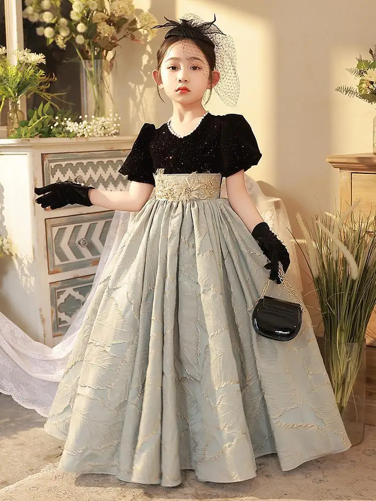 

2023 детское элегантное вечернее платье для выпускного вечера, детское пышное платье, платье принцессы для девочек-подростков на свадьбу и вечеринку, платье на выпускной