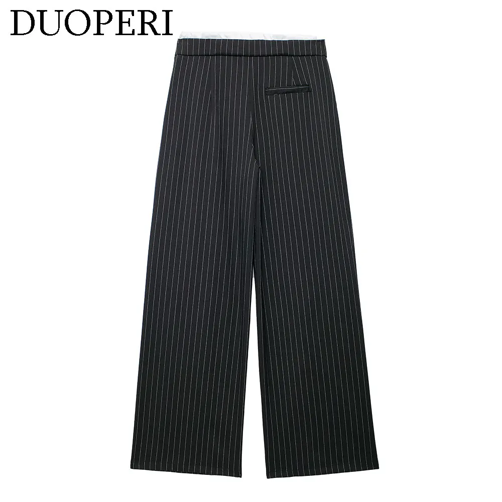 Женские Модные свободные брюки DUOPERI в стиле пэчворк женские шикарные