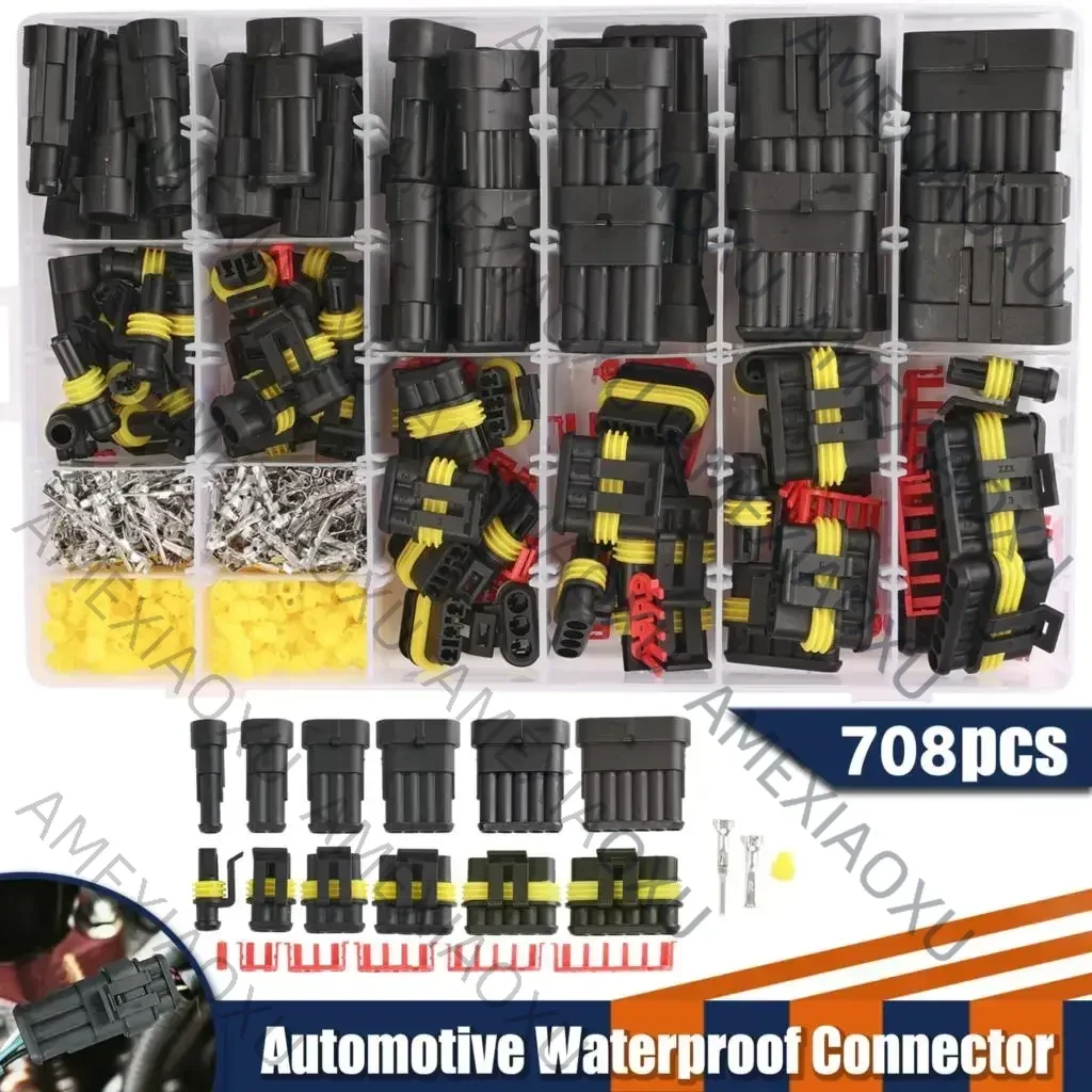 708 шт. 1 2 3 4 5 6-контактный разъем Super Seal AMP электрический автомобильная