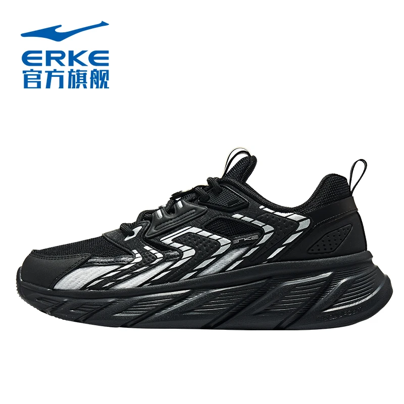 

Hongxing Erke Sports Shoes 2023 New Men's Resilient High rise Running Shoes Soft soled Casual Black Running Shoes