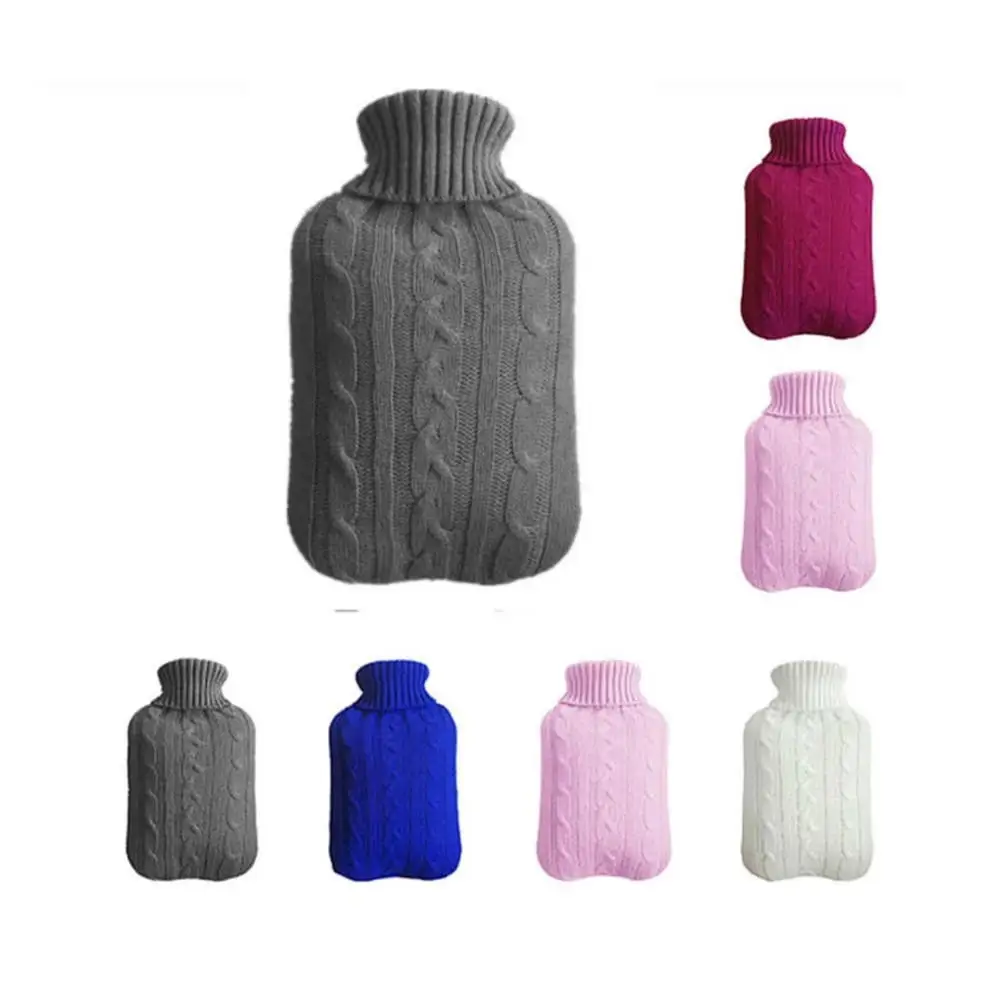 

2L Winter Protective Case Removable Knitted Wool Hot Water Bottle Cover Cold-proof Warm Fleece Cover Heat Preservation Covers