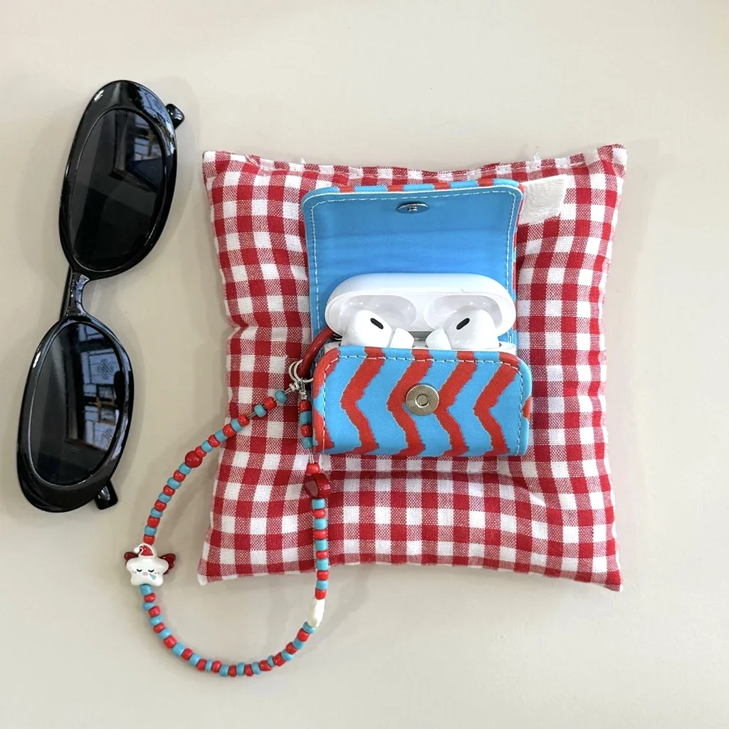 Противоударный защитный чехол для AirPods 1 или 2 3 Pro из мягкой кожи с подвеской в