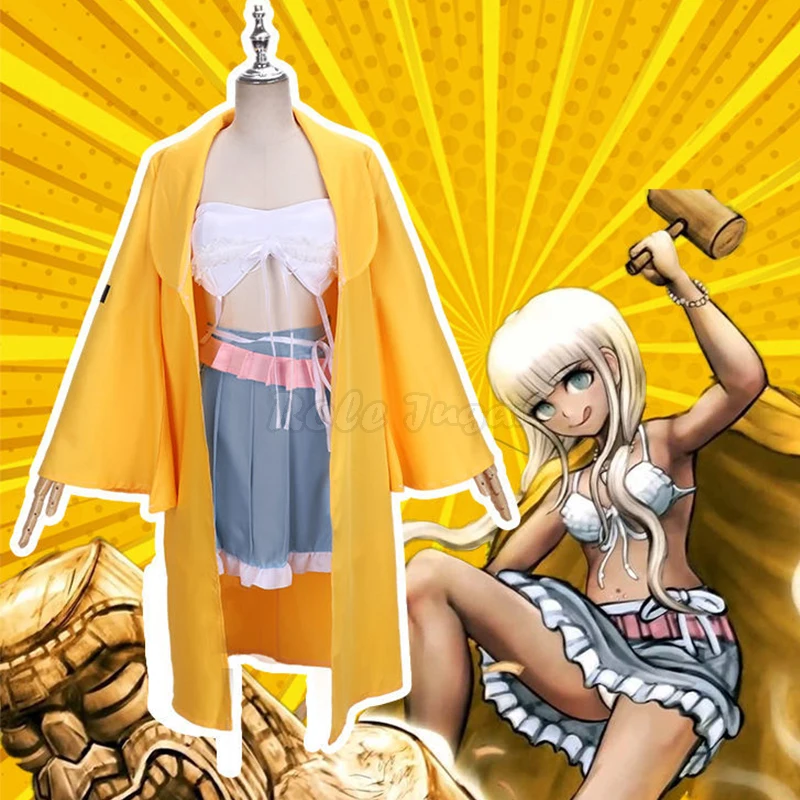 

Аниме Danganronpa V3: Killing Harmony Angie Yonaga, костюмы для косплея, сексуальное женское пальто + нижнее белье + юбка, Униформа, полный комплект