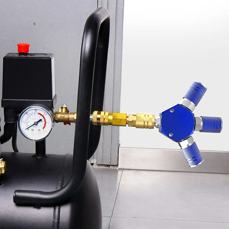 3-ходовой 1 5-дюймовый NPT алюминиевый шестигранный воздушный коллектор с 3 шт.