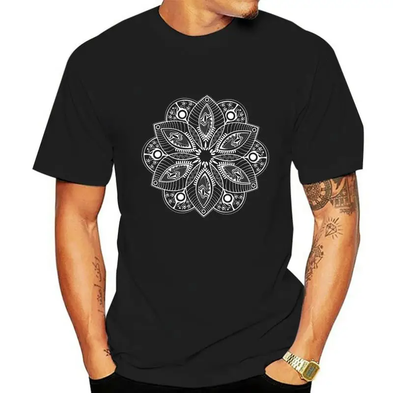 

Mandala T Shirt Hinduism Buddhism Cosmos Balance Yoga Boho Festival Hamsa Hand Casual Tee Shirt