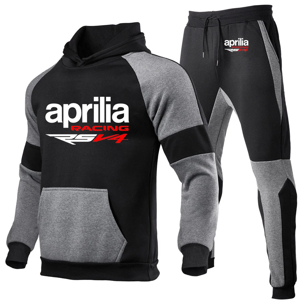 Спортивный костюм Aprilia Racing RSV4 мужской свитшот с капюшоном и брюки повседневная