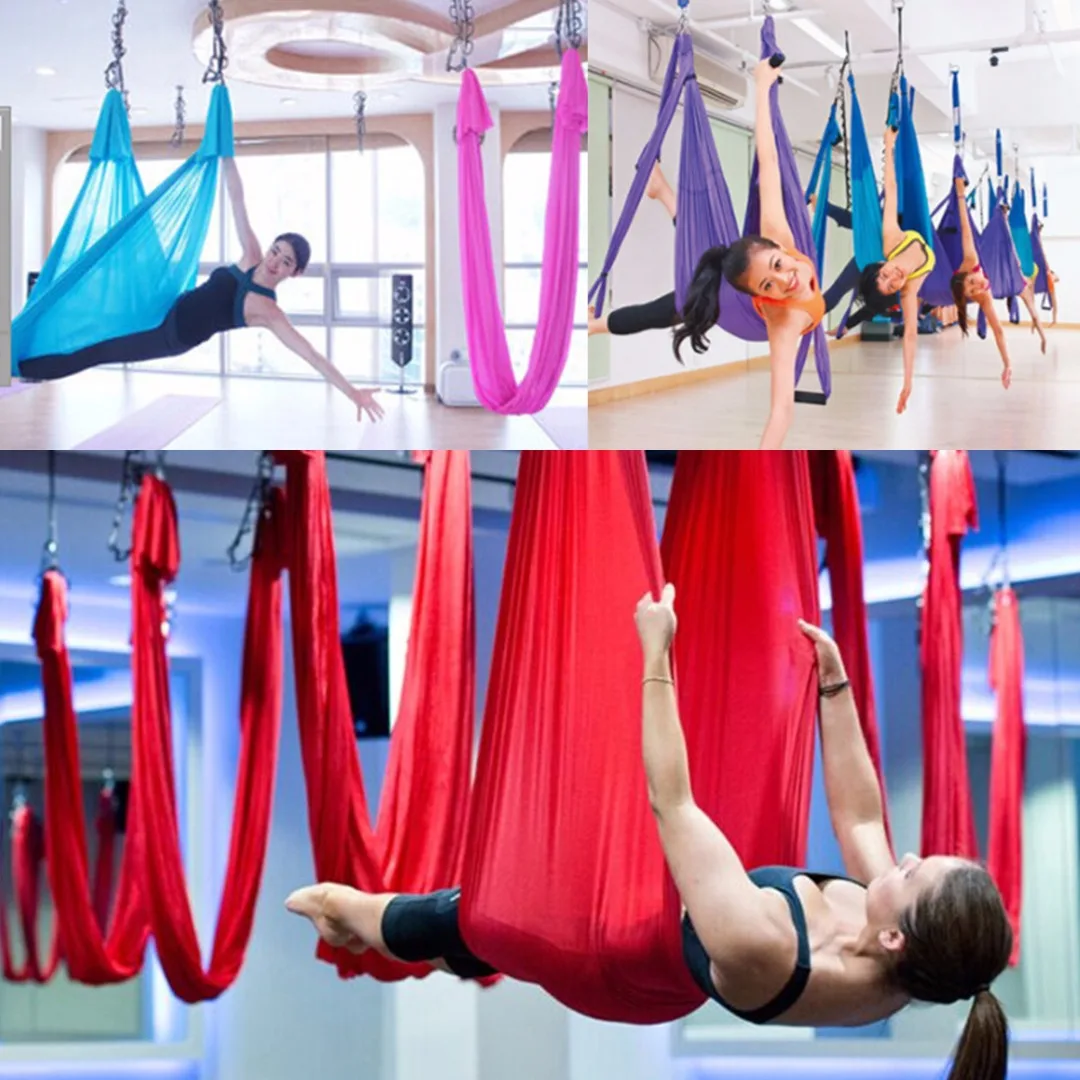 

2.8mx1m Yoga Belts Anti-gravity 1pc Body Building Elastic Fitness Aerial Swing Flying Hammock Equipment Yoga Training For