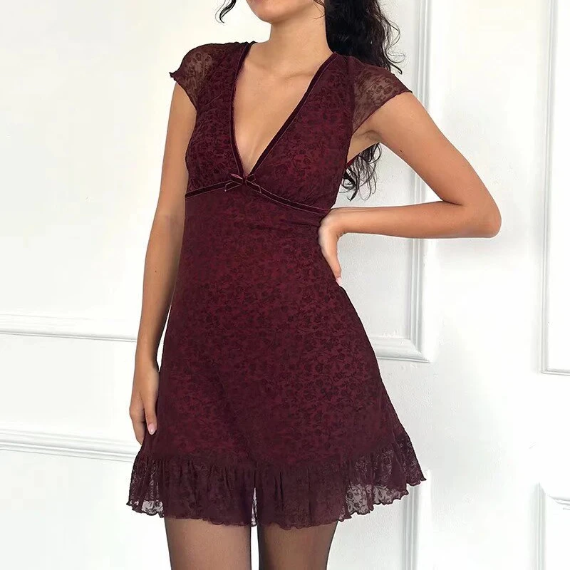 Красное платье из полиэстера и спандекса