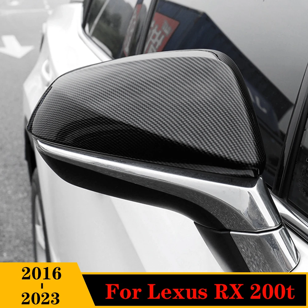 LHD ABS Carbon Car side rear view mirror Decoration Cover Trim Sticker Styling For Lexus RX 200t 300 350l 450h 500h 2016 - 2023