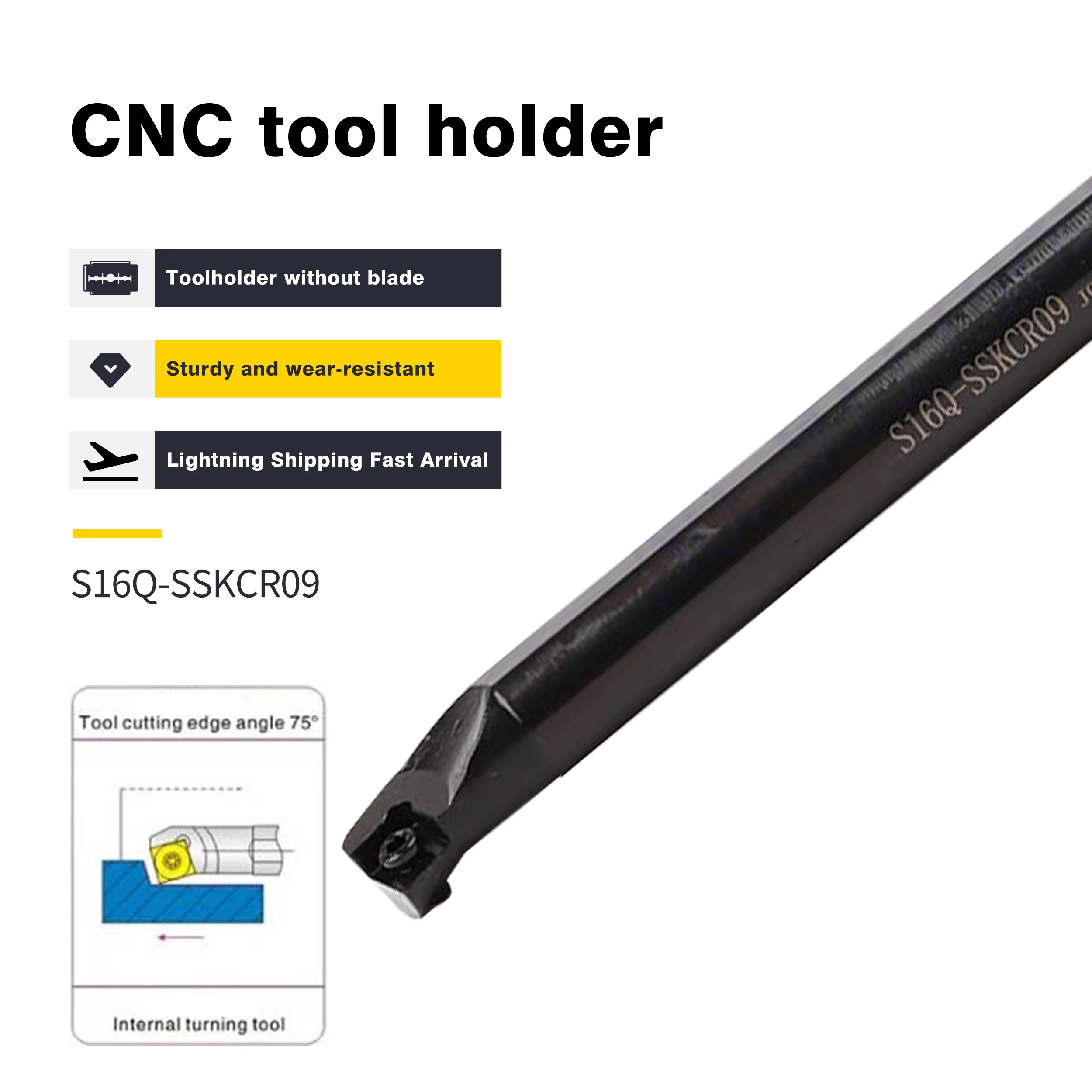 

1pc Internal Turning Tools Boring Bar S12M-SSKCR S16Q-SSKCR S20R-SSKCR S25S-SSKCL09 CNC lathe Tool Internal Turning Tool Holder