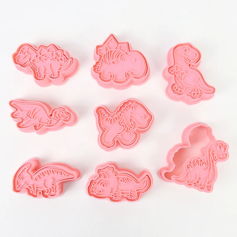 8 шт./компл. 3D Динозавр бисквит тиснение помадка форма для печенья резак штамп