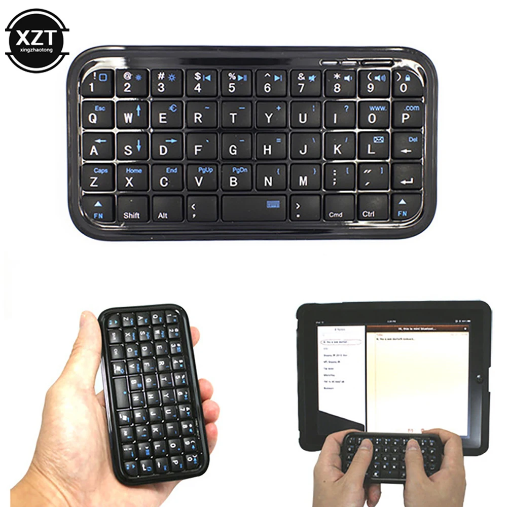 3.0 Bluetooth-Compatible Keyboard Rechargeable Mini Slim Wireless Keypad Small Portable 49 Keys Keyboard for Tablets Smartphone