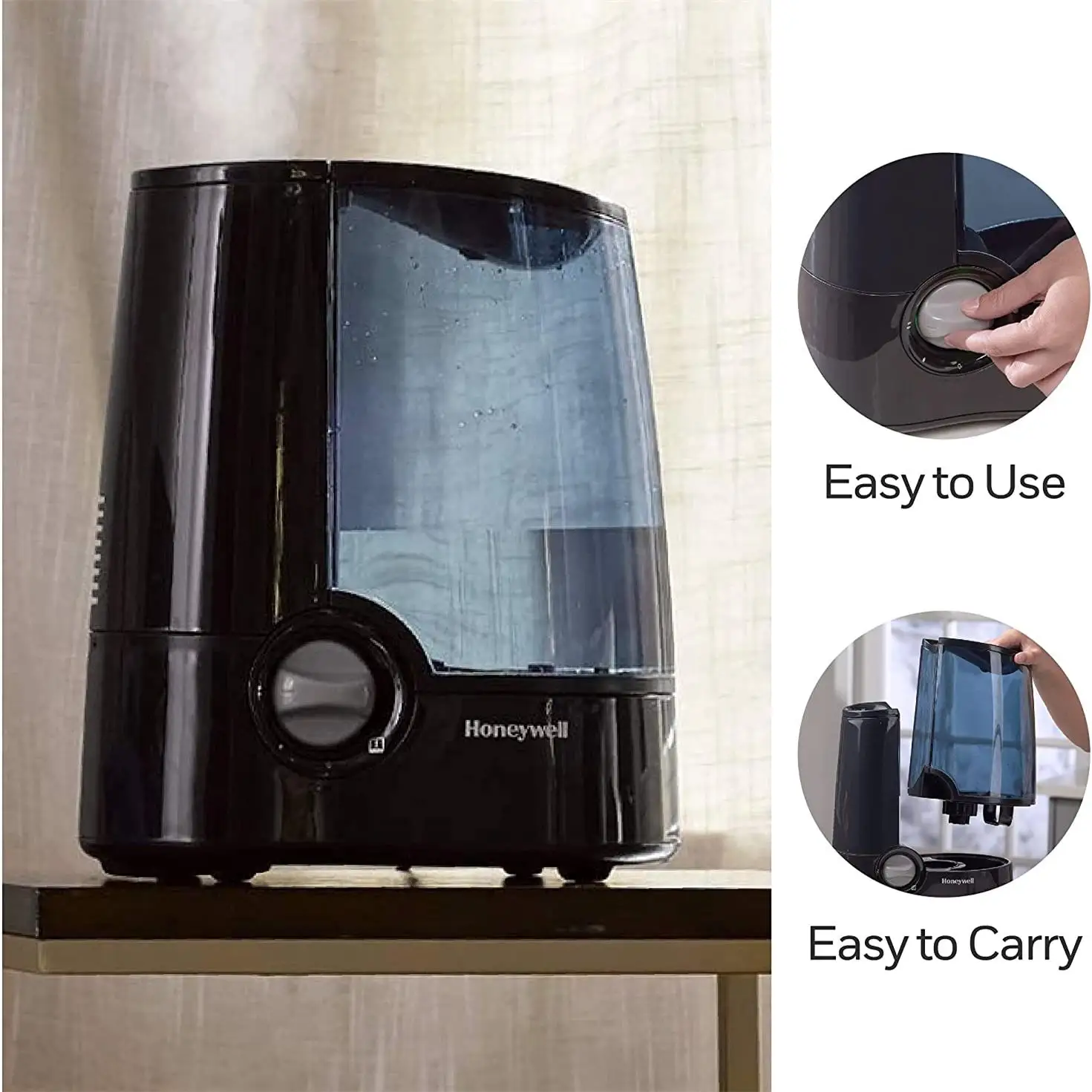 

Honeywell HWM-705B HWM705B Filter Free Warm Moisture Humidifier, Black