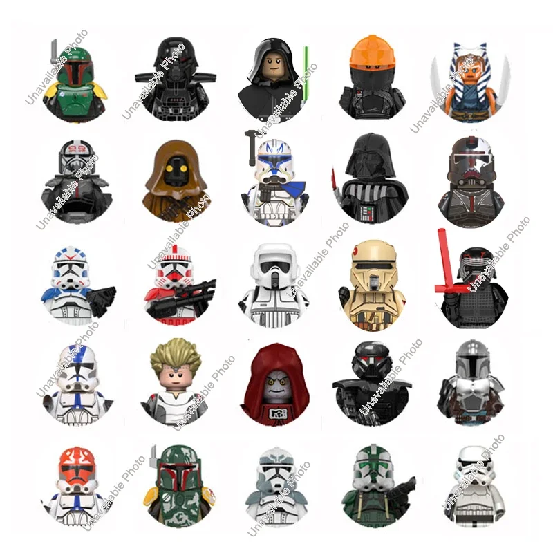 Горячие игрушки клон строительные блоки Trooper Boba Fett LUKE Skywalker Ahsoka Mandalorians Dath Vader Rey