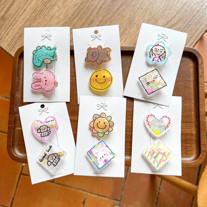 

Acrylic Sun Girl Dog Love Bear Bunny Hair Clips Hair Pins Clip Hair Barrette Accessories