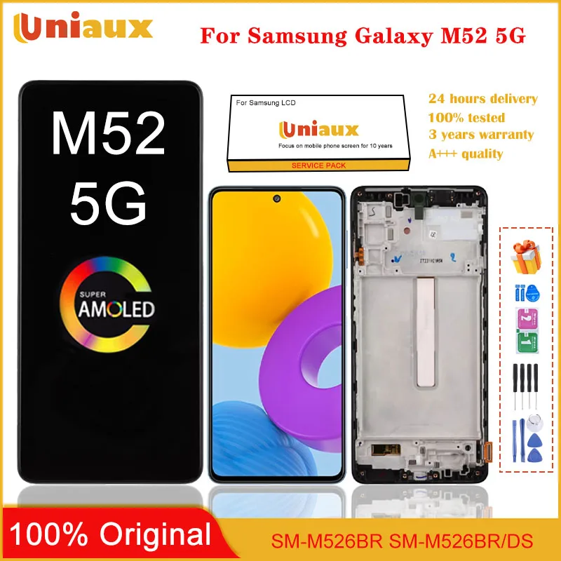 

6,7 ''оригинальный AMOLED / TFT для Samsung Galaxy M52 5G M526 M526B ЖК-дисплей сенсорный экран дигитайзер в сборе Замена