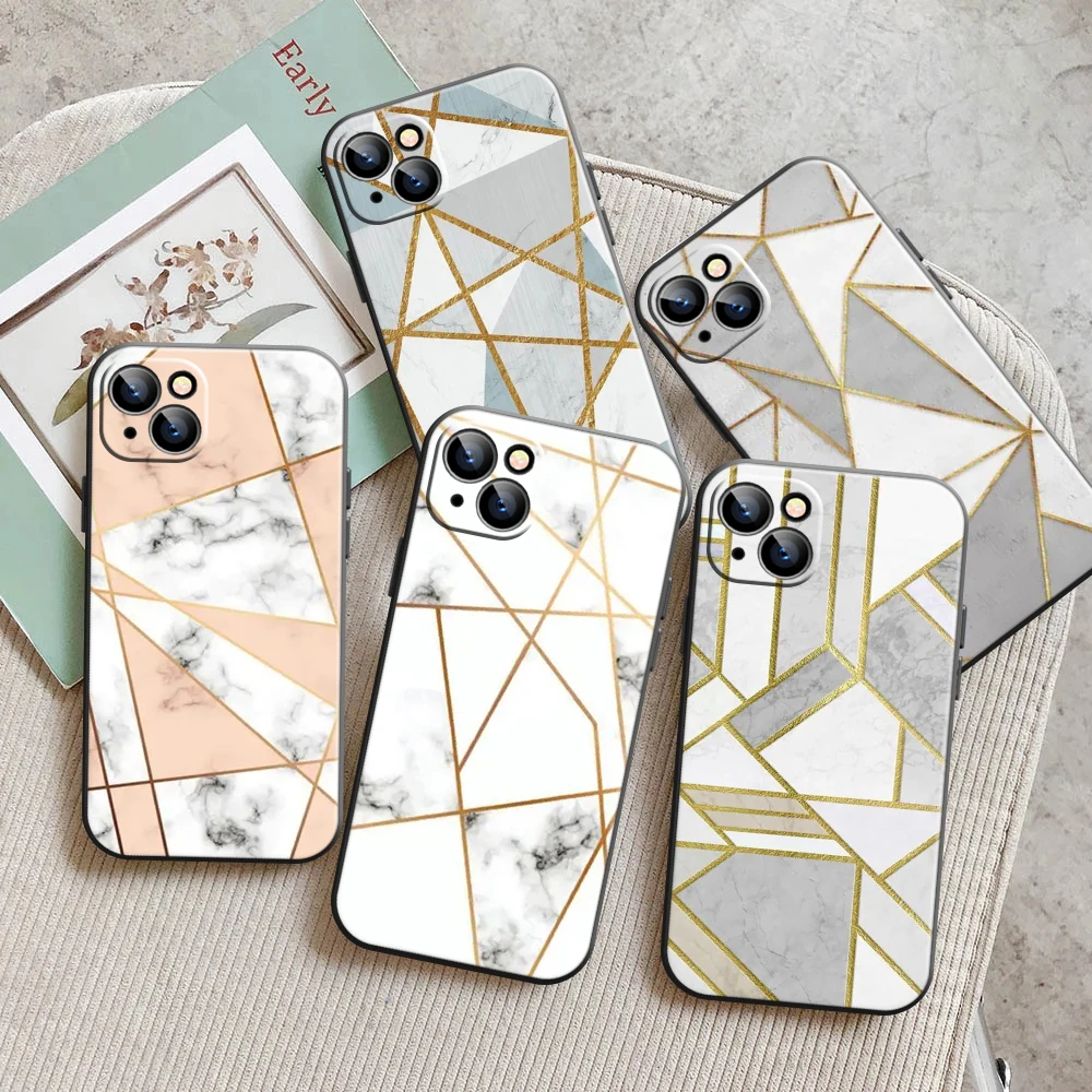 

Модный чехол для телефона с ромбовидным мрамором для iPhone 13 11 Pro 12 Mini MAX X XR XS 8 7 Plus 6 6s SE 2020, силиконовый чехол