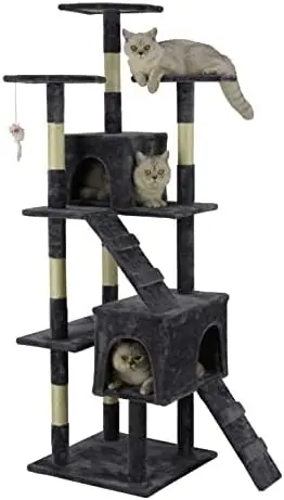 

Light Weight Economical Cat Tree Kitty Scratcher Kitten Condo Tower House Furniture for with Sisal Covered Posts for Indoor Cats