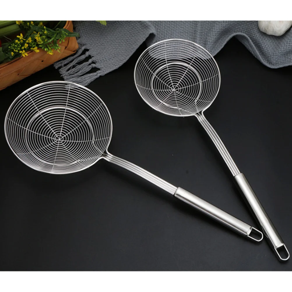 

Spider Strainer Stainless Steel Skimmer Ladle Kitchen Wire Colander Long Handle Pasta Strainer Spoon for Cooking Frying