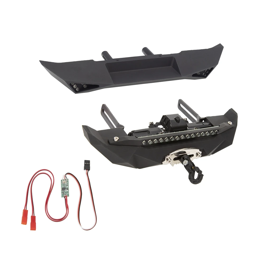 

Metal Front & Rear Bumper with Double Motor Winch for 1/10 RC Crawler Axial SCX10 90046 AXI03007 Upgrade Parts