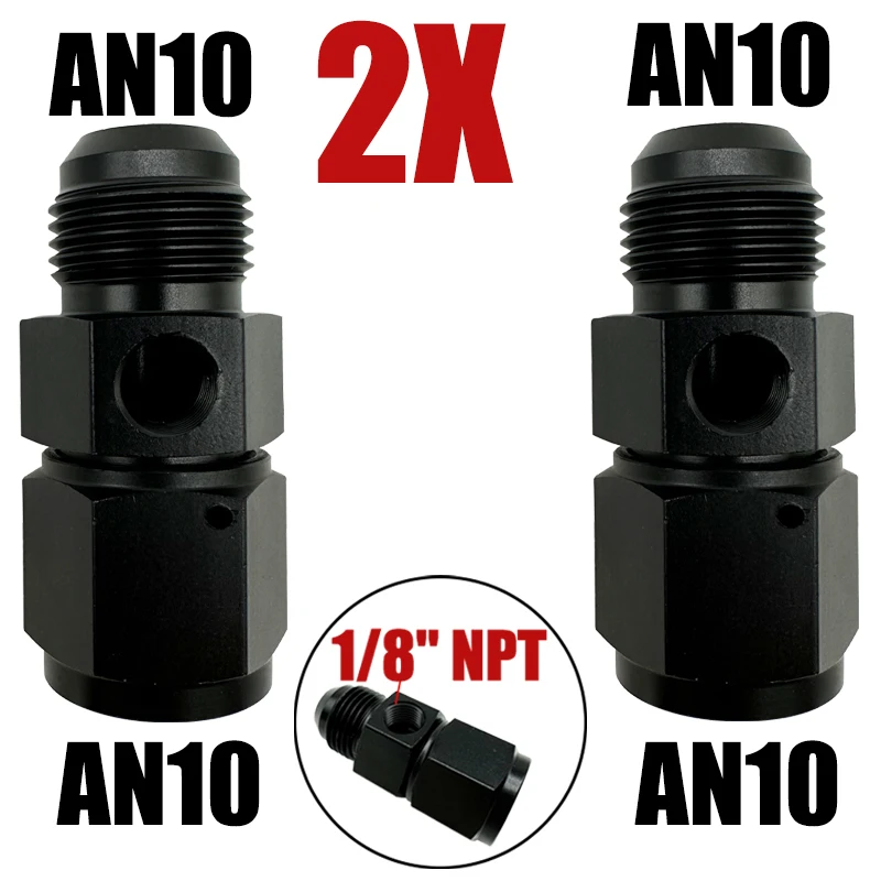 

2X AN4 AN6 AN8 AN10 AN12 1/8 NPT Gauge / Sensor Side Port Adapter Female To Male Flare Fuel Pressure Take Off Hose Pipe Fitting