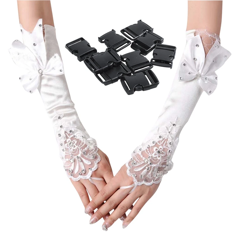

Белые свадебные перчатки с жемчугом и бантом на палец, свадебные перчатки для невесты, официальные свадебные перчатки и 10X Жесткий пластико...