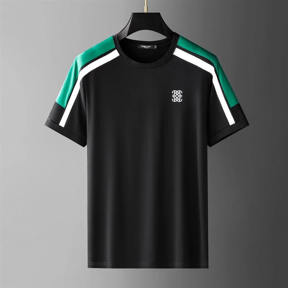 Футболка мужская с контрастной вышивкой эксклюзивная тенниска в европейском и