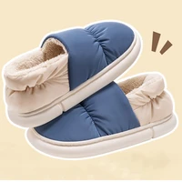 winter men women fur slippers waterproof warm plush slides indoor home cotton footwear soft couple sandals zapatos hombre 2022
