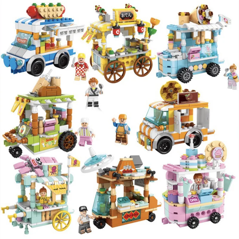 

Город Друзья лес дом Принцесса Сад улица вид мороженое грузовик продовольственный фургон модель кубиков магазин миниатюрные игрушки для девочек