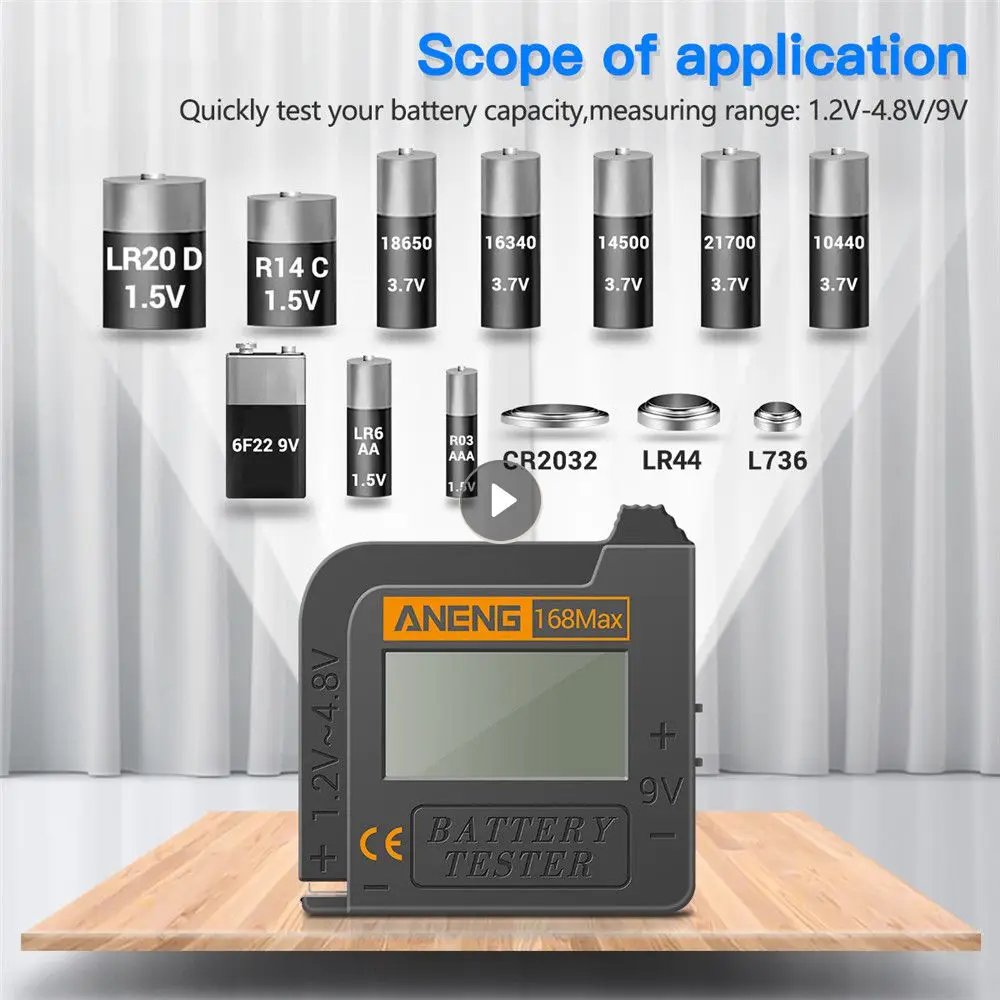 

Цифровой тестер емкости литиевых батарей ANENG 168Max, универсальный тестер, клетчатый анализатор нагрузки, дисплей, тестеры кнопочных элементов AAA AA