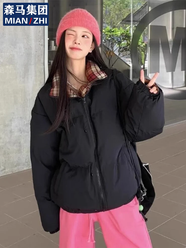 Senma up Cotton to down Jacket Cotton-padded Clothes Women 2024 New Winter Thick Warm Coat Loose Outerwear