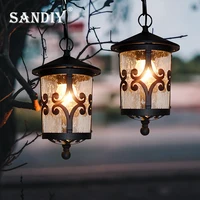 Outdoor Chandelier Pillar Lamps Porch Wall Light Retro Standing Vintage Chandelier Led Lighting for Gate Patio Aisle Sconce E27
