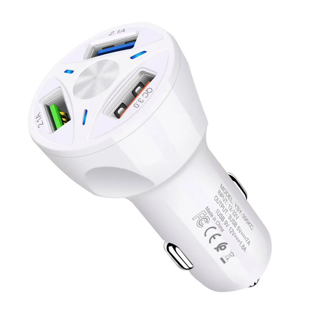 Фото 10 шт. зарядное устройство USB Quick Ccar harge 3,0 4,0, универсальное быстрое зарядное устройство в автомобиле, 3-портовое зарядное устройство для телеф... №3