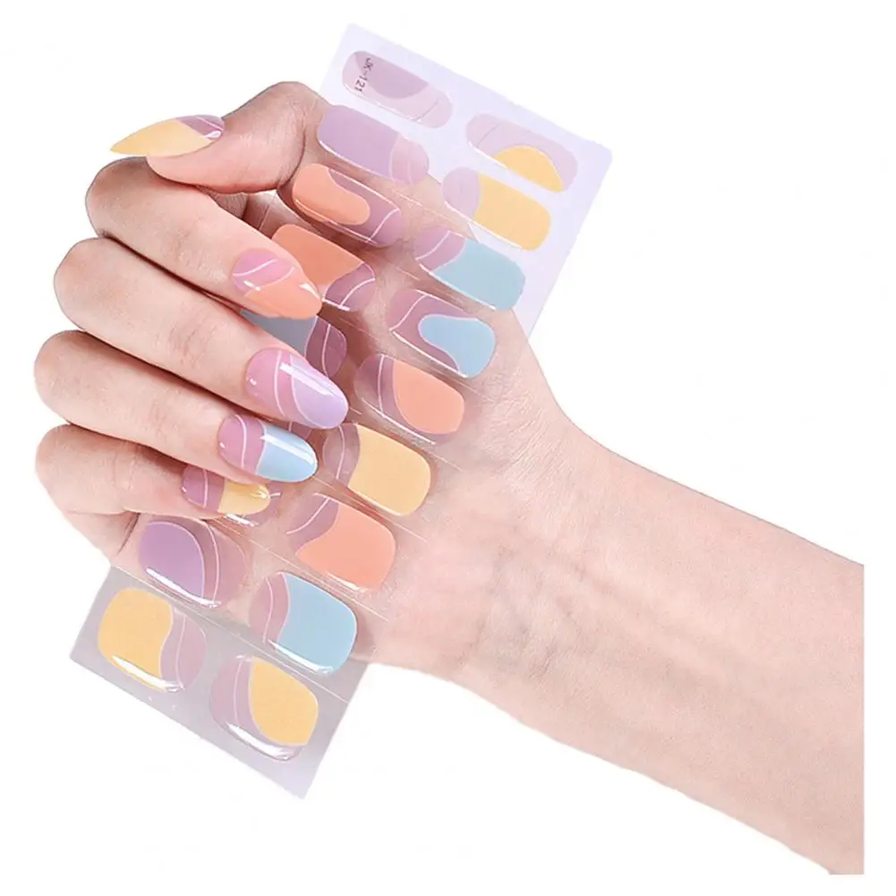 

Color Gel Nail Strip Effortless Nail Styling 24pcs Uv Semi Cured Gel Nail Strips with Easy Application Removal with Nail File