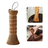 1pc natural long handle palm pan pot brush dish bowl washing cleaning brush household kitchen cleaning tools