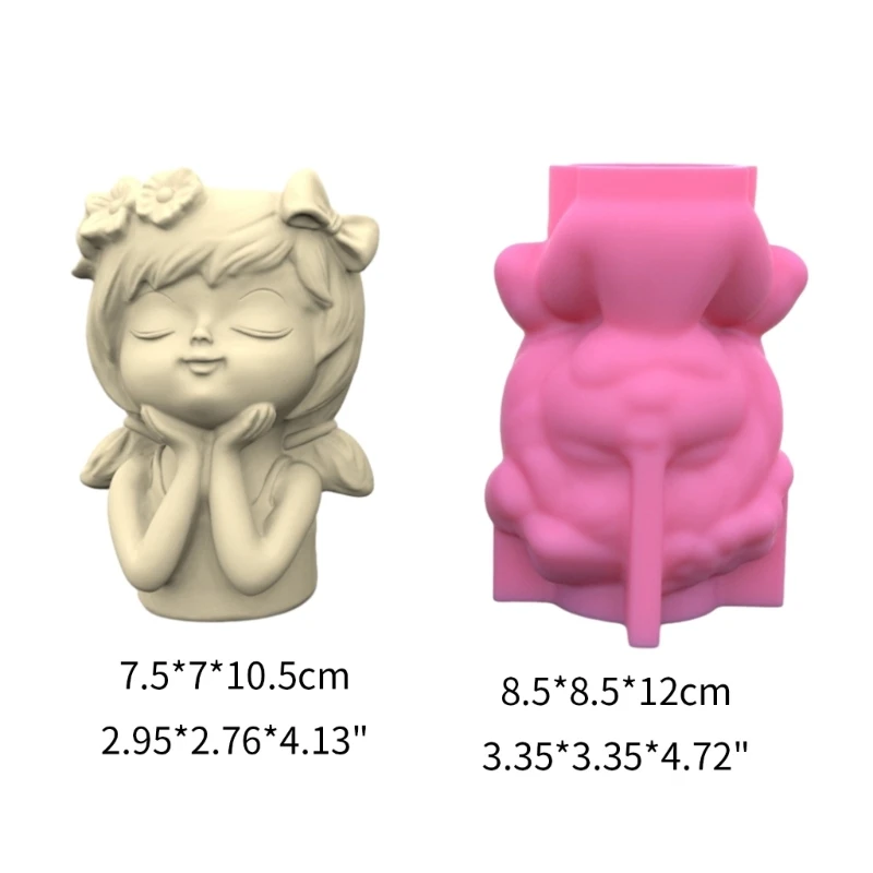 Силиконовая форма с бантом для девочек-цветочниц сочные цветочные горшки