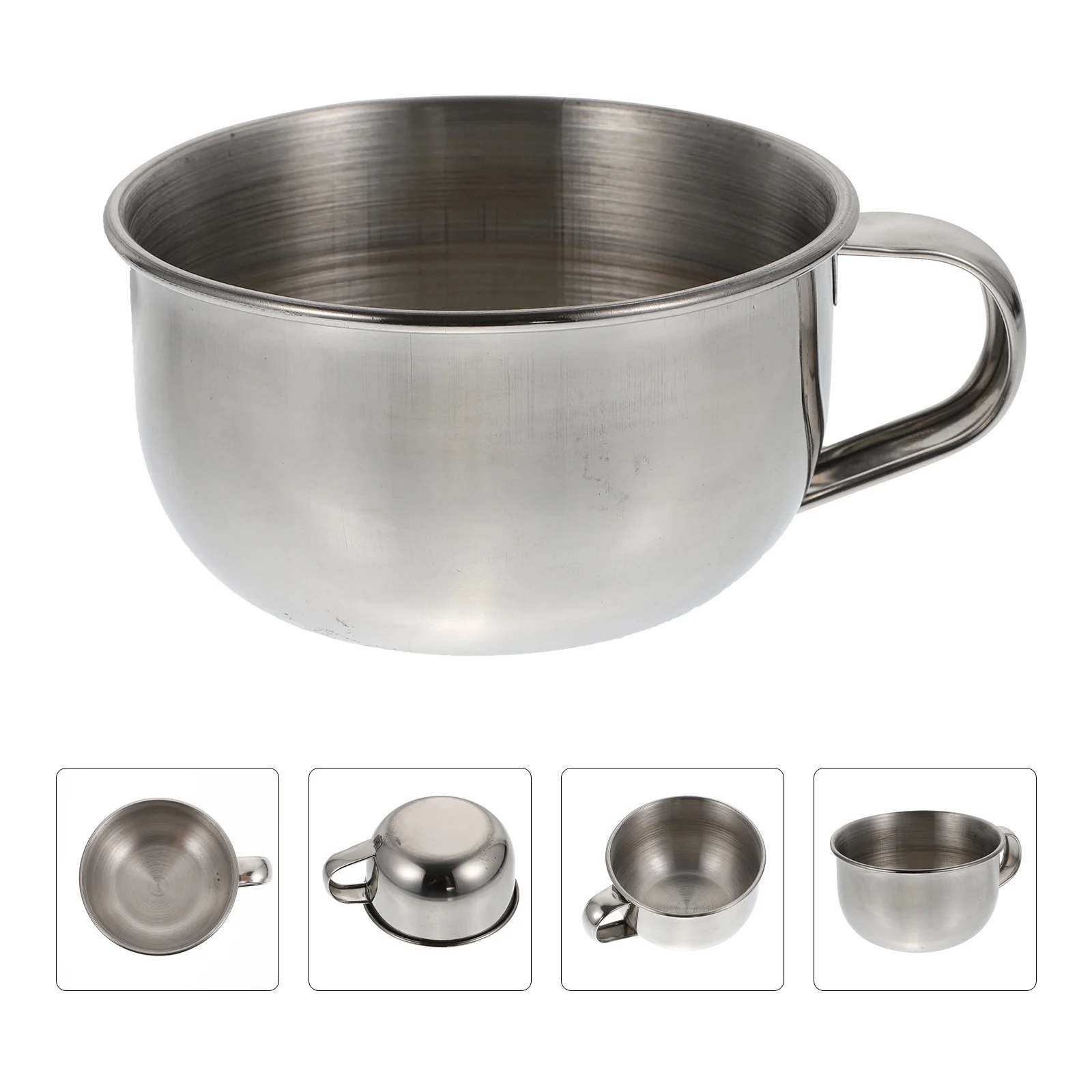 

1 шт., прочная чаша для бритья из нержавеющей стали (Серебристая)