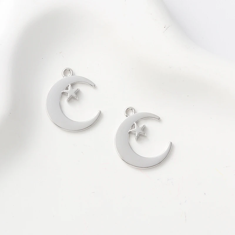 10 шт., эмалированные Подвески в виде маленькой звезды, Луны