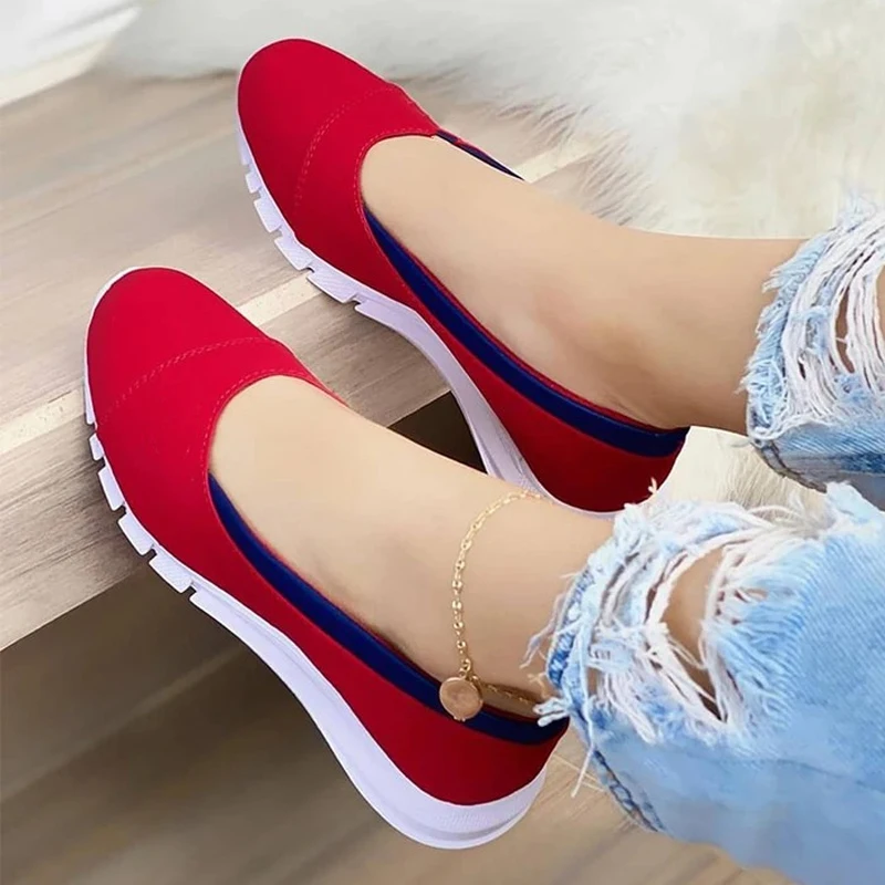 

Ladies Handmade Solid Color Women Shoes Classic Casual Flat Heel Shoes Comfortable Non-slip Fashion Zapatos De Mujer Sneakers
