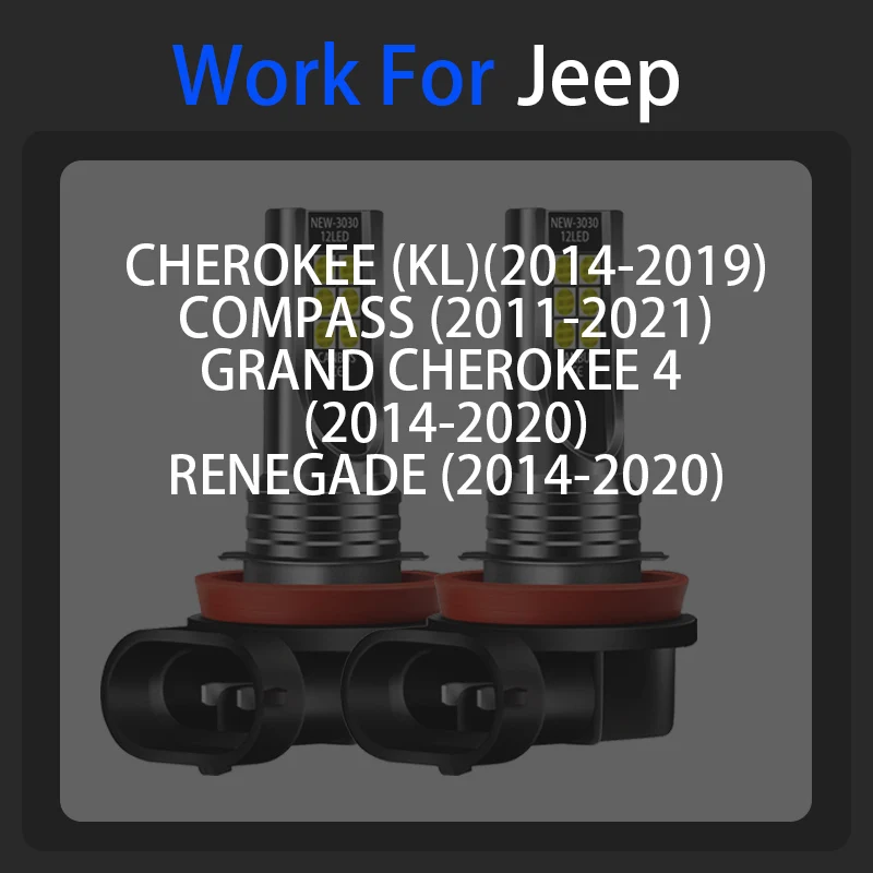 2 шт. светодиодные передние противотуманные светильник ры лампы H11 для Jeep Cherokee KL