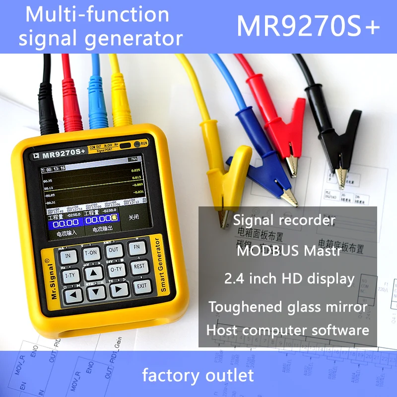 

MR9270S+ Hart 4-20MA Signal Generator Calibration Current Voltage PT100 thermocouple Pressure Transmitter Logger PID Frequency