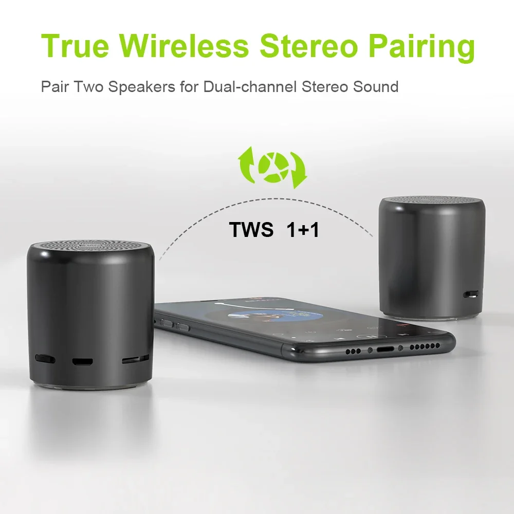 Фото EWA A107S TF Bluetooth-динамик с двумя динамиками, стерео, уличная воспроизведение музыки, портативный металлический сабвуфер, беспроводной динамик №3