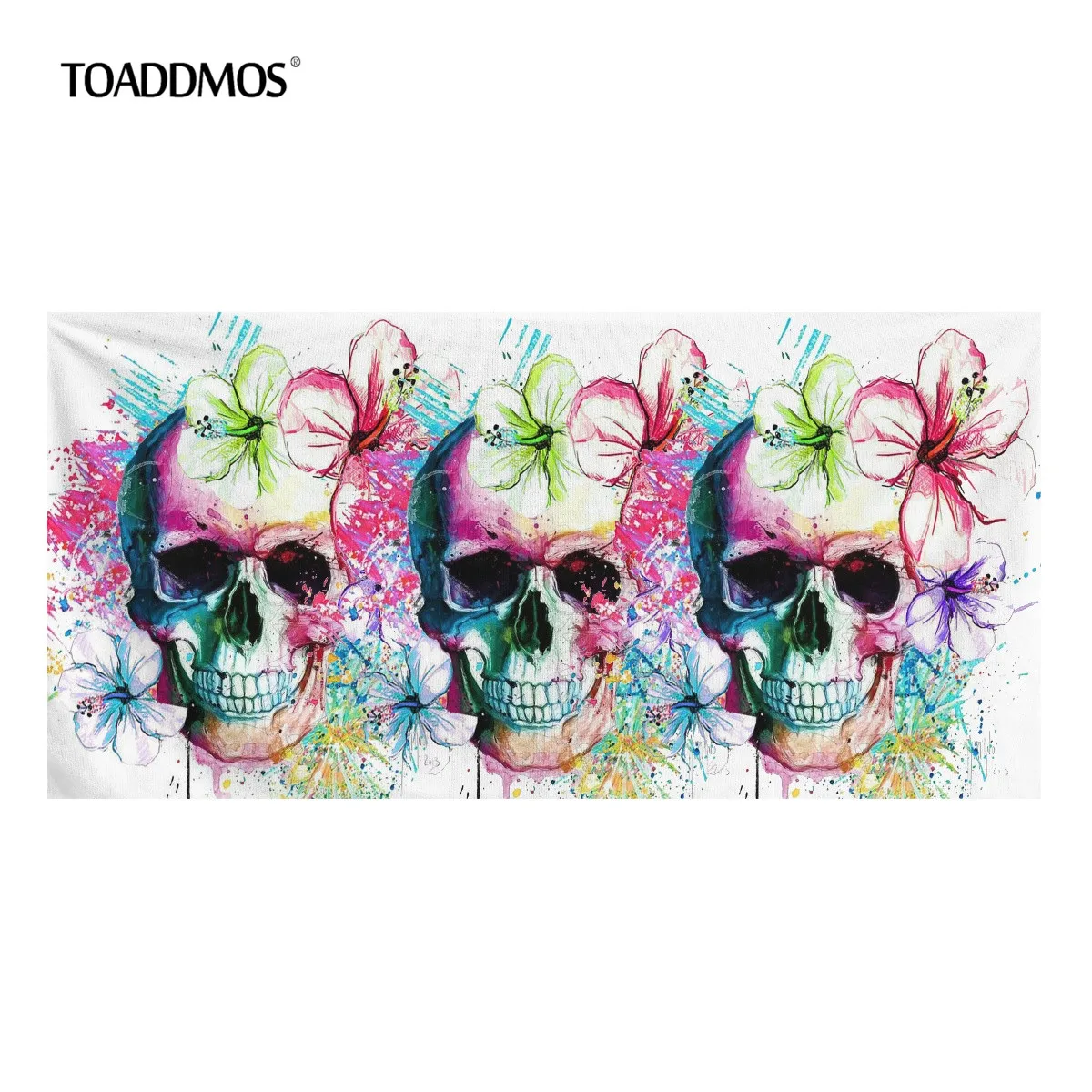 

TOADDMOS крутое банное полотенце в виде черепа гибискуса s мягкое быстросохнущее косметическое полотенце для женщин и мужчин Facecloth